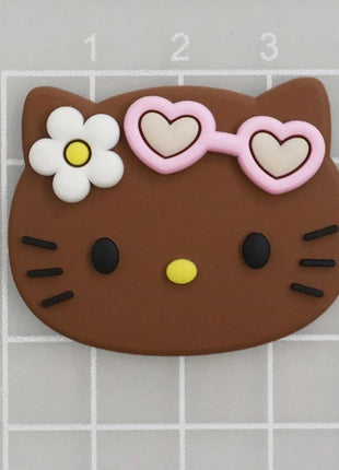 MINISO Hawaiian-themed Decor Hello Kitty Shoe Charms Brown Cat Summer