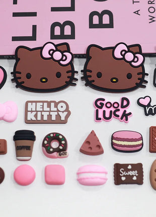 MINISO Hawaiian-themed Decor Hello Kitty Shoe Charms Brown Cat Summer