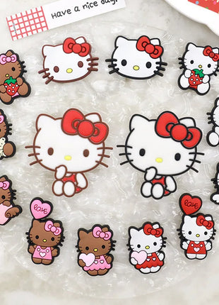 MINISO Hawaiian-themed Decor Hello Kitty Shoe Charms Brown Cat Summer