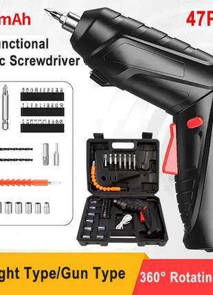 47 PCS 3.6V Electric Screwdriver Set 1800mAh Battery Powered Portable