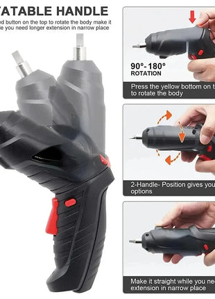 47 PCS 3.6V Electric Screwdriver Set 1800mAh Battery Powered Portable