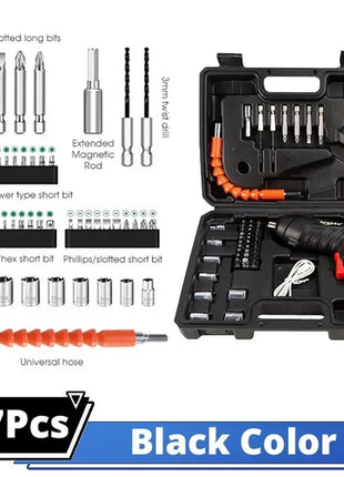 47 PCS 3.6V Electric Screwdriver Set 1800mAh Battery Powered Portable