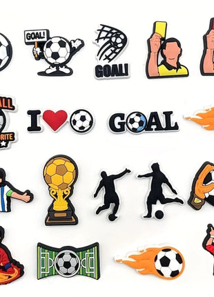 18pcs Or 22pcs Football Series Shoe Charms for Clogs Bubble Slides