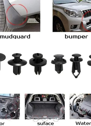190pcs Car Retainer Clips 6 Size Plastic Fasteners Kit Auto Trim Panel