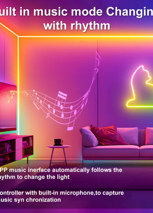 5V RGB Neon Strip Light 1M 2M 3M 5M USB Waterproof Flexible Ribbon