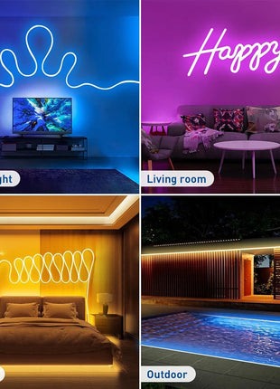 5V RGB Neon Strip Light 1M 2M 3M 5M USB Waterproof Flexible Ribbon