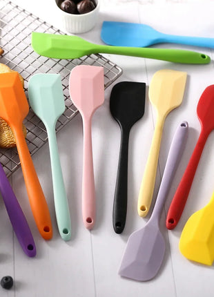 1PC Small Heat Resistant Integrate Handle Silicone Spooncolor Silicone