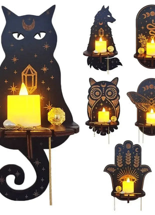 Wall Shelf Stone Wall Shelf Hand Wooden Display Stand Hanging Candle