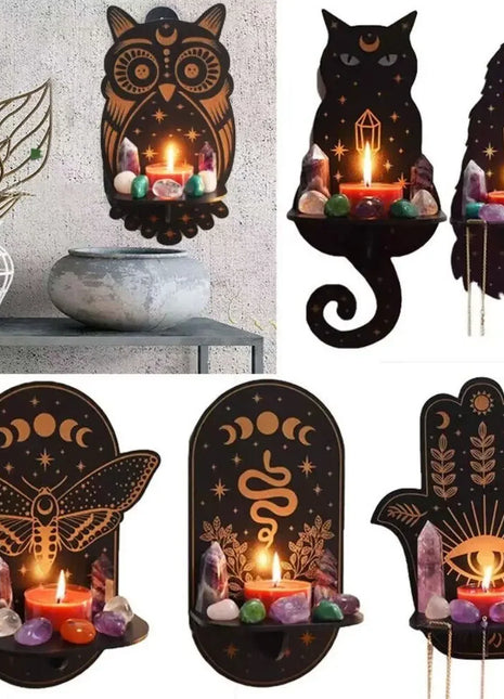 Wall Shelf Stone Wall Shelf Hand Wooden Display Stand Hanging Candle