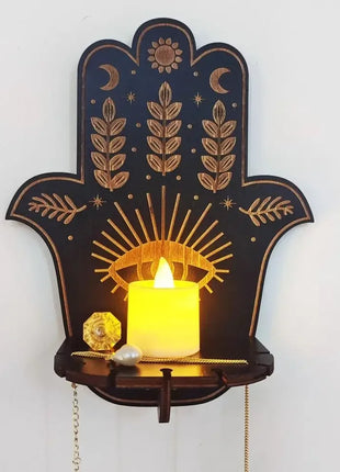 Wall Shelf Stone Wall Shelf Hand Wooden Display Stand Hanging Candle