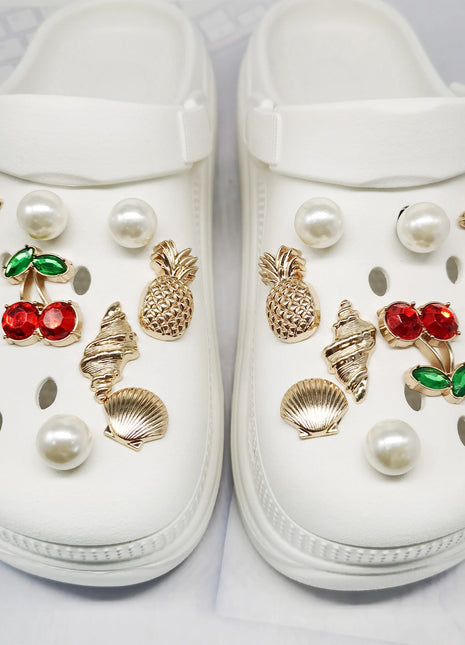 1pc Cherry Conch Metal Shoe Charms for Clogs Accessories DIY Sandals