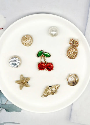 1pc Cherry Conch Metal Shoe Charms for Clogs Accessories DIY Sandals