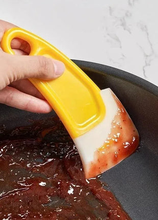 Cleaning Spatula Kitchen Scraper Soft Blade Scraper Brush Dirty Pan