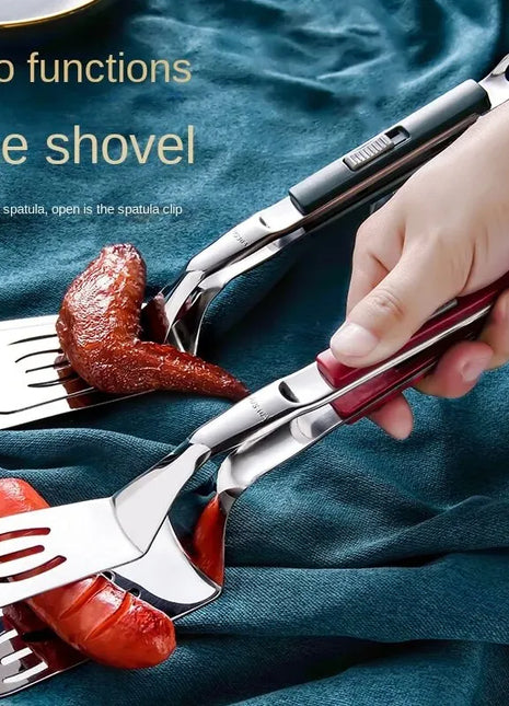 304 Stainless Steel Steak Clip Pancake Barbecue Spatula Clip BBQ Tongs