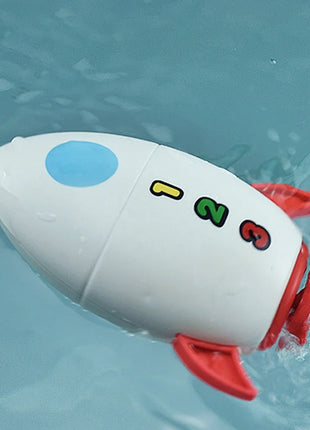 Clockwork Water Rocket Bath Toy Kids' Fun in Pools for Early Learning