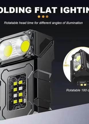 Mini Portable LED COB Flashlight Ajustable Rotatable Magnetic Torch
