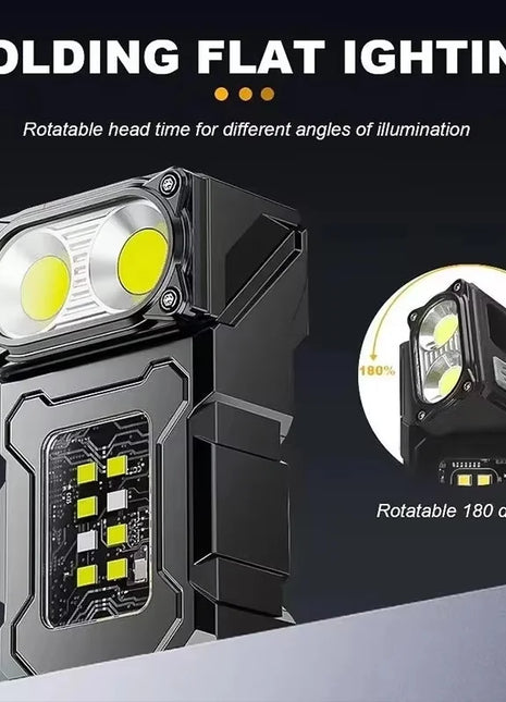 Mini Portable LED COB Flashlight Ajustable Rotatable Magnetic Torch