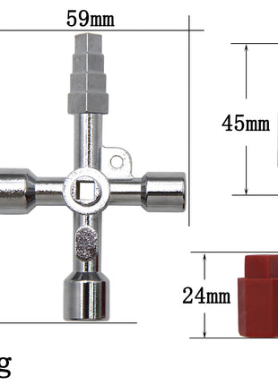 4in1 Silver Key Wrench Electrical Elevator Control Cabinet Valve Inner