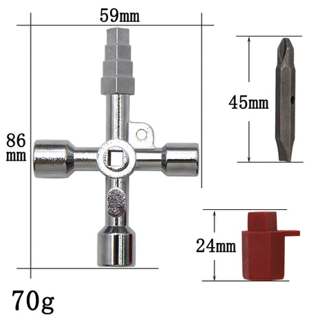 4in1 Silver Key Wrench Electrical Elevator Control Cabinet Valve Inner