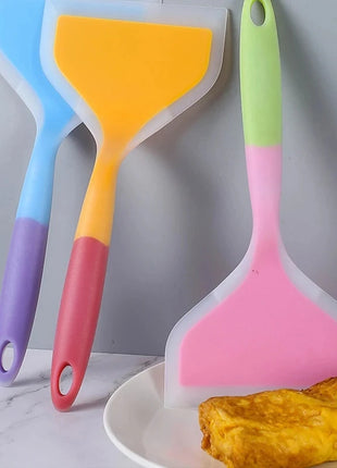 Silicone Spatula for Kitchen Utensils, Dual Color Transparent Handle,