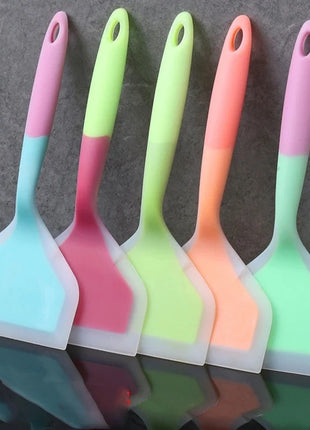 Silicone Spatula for Kitchen Utensils, Dual Color Transparent Handle,