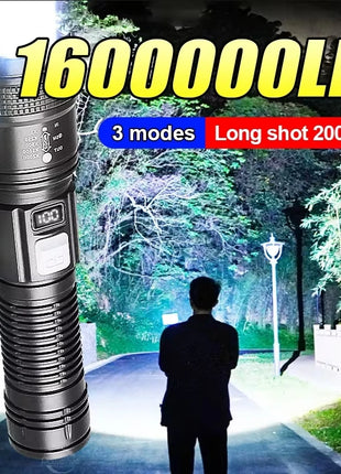 1600000 LM Super Bright Flashlight USB Rechargeable LED Long Range