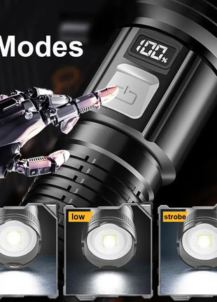 1600000 LM Super Bright Flashlight USB Rechargeable LED Long Range