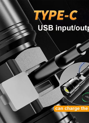 1600000 LM Super Bright Flashlight USB Rechargeable LED Long Range