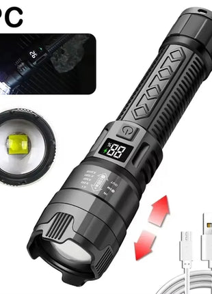 1600000 LM Super Bright Flashlight USB Rechargeable LED Long Range
