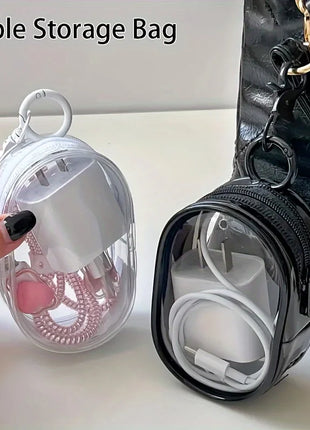 Portable Mini Clear Zipper Storage Bag - Space-Saving Organizer for