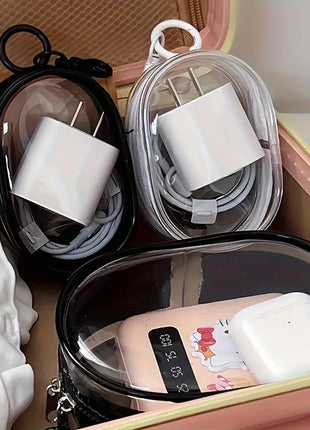 Portable Mini Clear Zipper Storage Bag - Space-Saving Organizer for