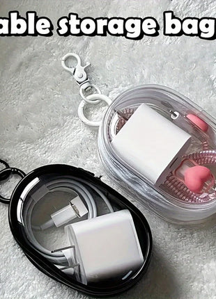 Portable Mini Clear Zipper Storage Bag - Space-Saving Organizer for