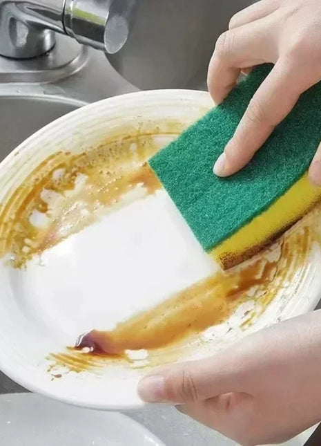 1-60PCS Kitchen Sponges Dual-Sided Scrub Pads Super Absorbent Dish