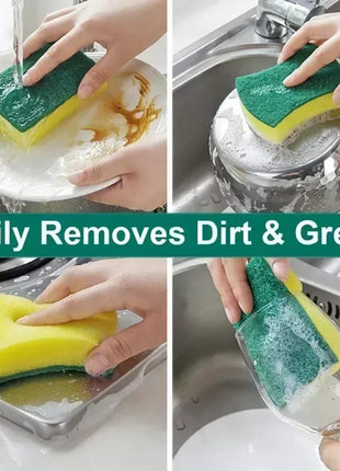 1-60PCS Kitchen Sponges Dual-Sided Scrub Pads Super Absorbent Dish