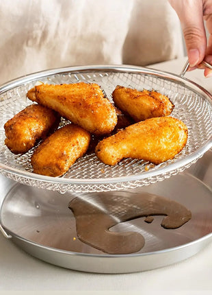 Kitchen Oil Filter Tray Stainless Steel Air Fryer Mesh Pan Draining