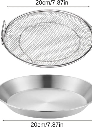 Kitchen Oil Filter Tray Stainless Steel Air Fryer Mesh Pan Draining