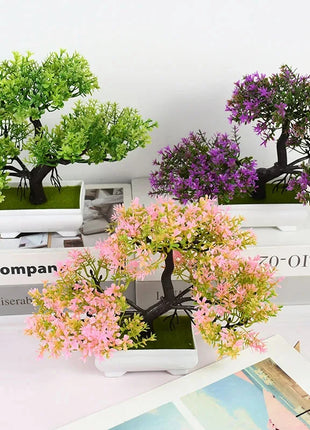 Artificial Plants Bonsai Small Tree Pot Fake Plant Flowers Potted
