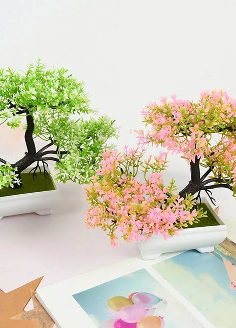Artificial Plants Bonsai Small Tree Pot Fake Plant Flowers Potted