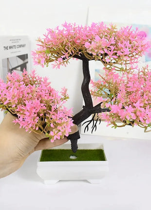 Artificial Plants Bonsai Small Tree Pot Fake Plant Flowers Potted