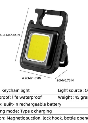 COB LED Mini Flashlight Super Bright EDC Keychain Light Outdoor