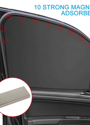 Magnetic Car Sunshade UV Protection Curtains Sun Shield Cover Double