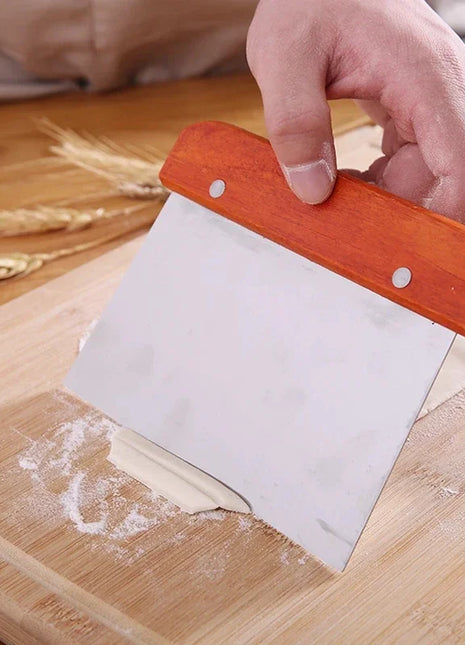 Stainless Steel Pasty Cutters Noodle Knife Cake Scraper with Scale