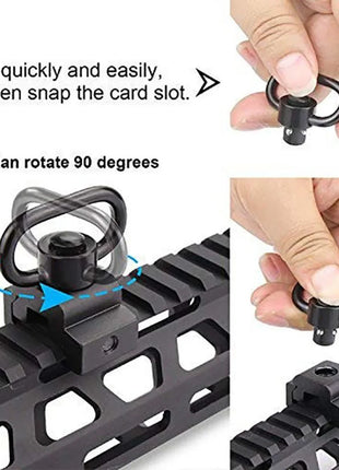 Tactical Strap Gun Sling Swivel Buckle Heart Shaped Ring Quick Release