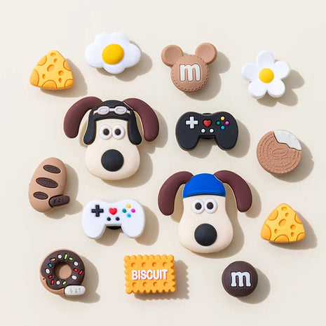 1 Set 14pcs Cute Dogs Shoe Charms Accessories Boys Girls Sandals