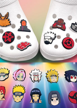 20PCS Shoe Decoration Kakashi Itachi Anime Shoe Charms Garden Shoe