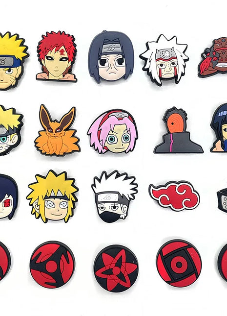 20PCS Shoe Decoration Kakashi Itachi Anime Shoe Charms Garden Shoe