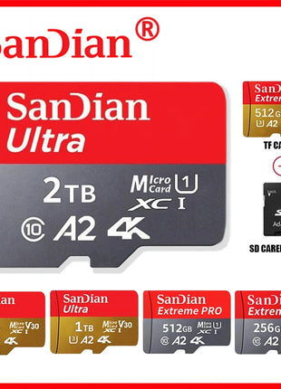 Original 2TB 1TB SanDian Ultra Card SD/TF Flash Memory Card 256/512GB