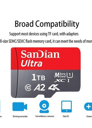 Original 2TB 1TB SanDian Ultra Card SD/TF Flash Memory Card 256/512GB