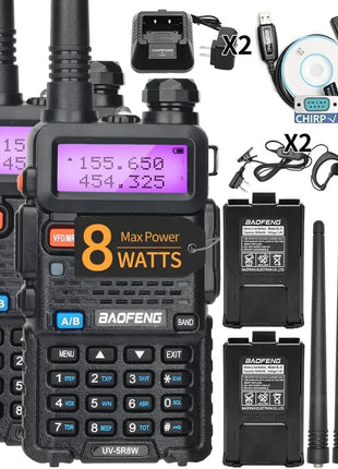 1/2PCS BaoFeng UV-5R 8W Tri-Power Walkie Talkie High Power Dual Band