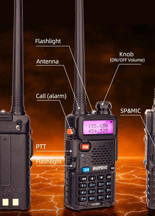 1/2PCS BaoFeng UV-5R 8W Tri-Power Walkie Talkie High Power Dual Band